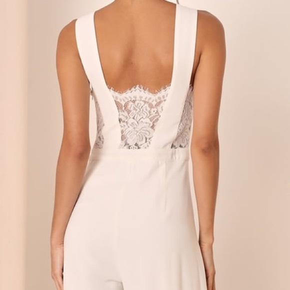 NWOT Lulus Kiska White Lace Wide-Leg Jumpsuit - Picture 5 of 7